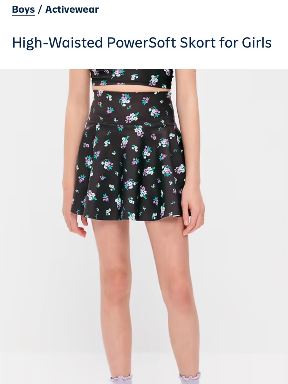 Old Navy Black Floral Circle Skort
